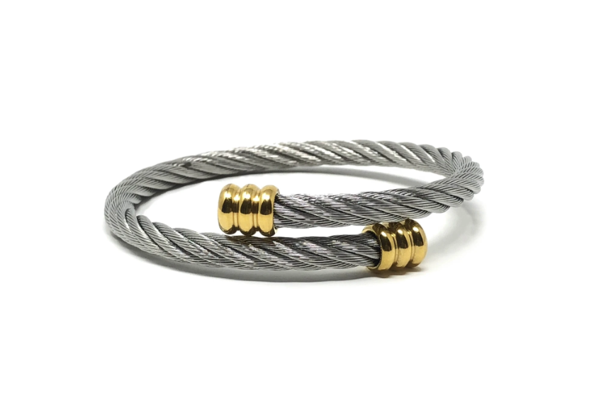 Two-Toned Twisted Expander Bracelet